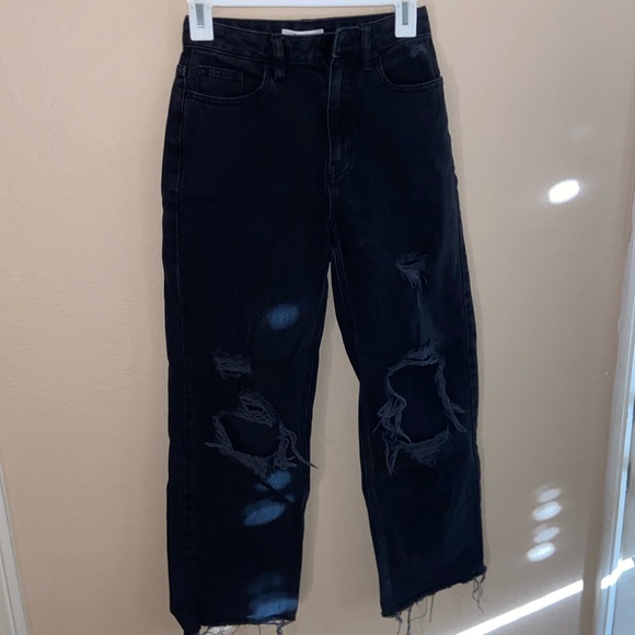 Pacsun pants black denim bottoms y2k fashion street wear vintage boyfriend jeans - Picture 9 of 13